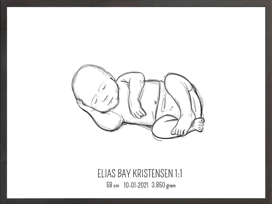 Fødselsplakat i Blå - Perfekt til Børneværelset!