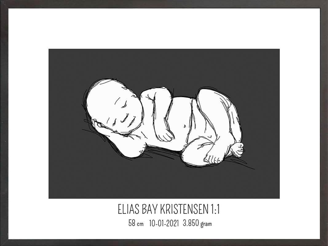 Fødselsplakat i Lyserød - Den Perfekte Gave til Nyfødte
