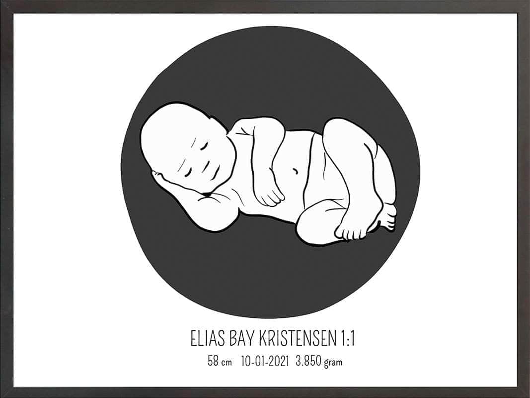 Fødselsplakat - Lyserød Design til Dit Barns Fødsel