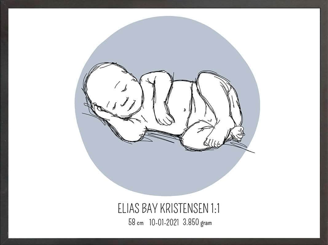 Fødselsplakat i Lyserød – Perfekt Gave til Nybagte Forældre!