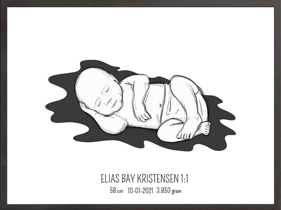 Fødselsplakat i Lyserød – Perfekt Gaveidé til Nybagte Mødre