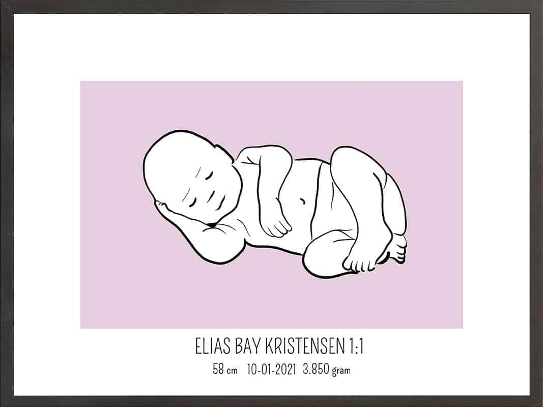 Lyserød Fødselsplakat – Den Perfekte Gaveidé!