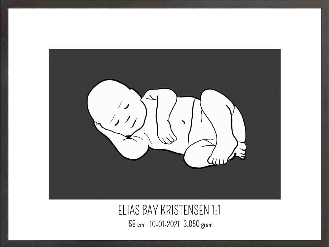 Fødselsplakat i Lyserød – Unik Gave til Nybagte Forældre
