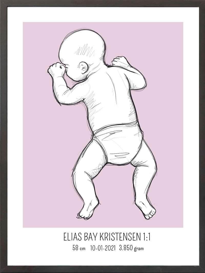 Fødselsplakat i Maven Blå - Perfekt gave til nyfødte!