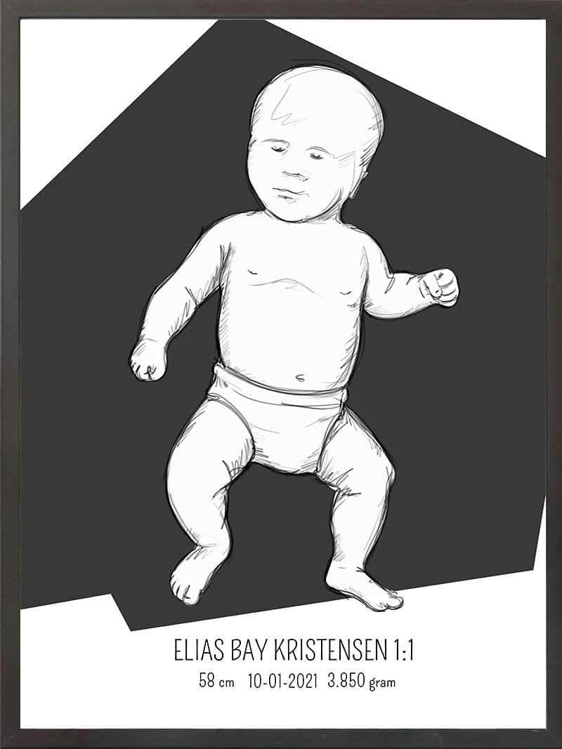 Fødselsplakat: Tumling i Blå - Skab Varme Minder!
