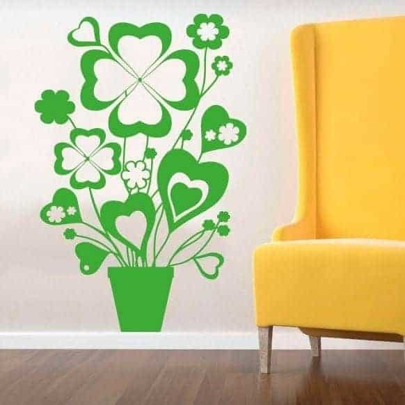 Blomster i Potte - Vægklistermærke til Dit Hjem!