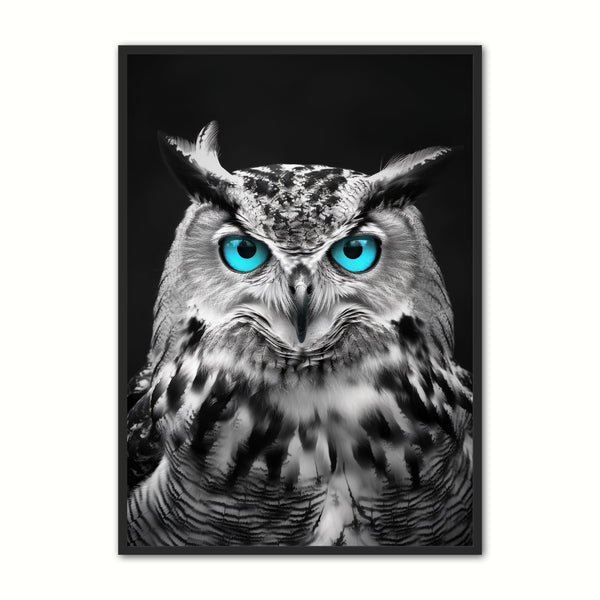 Blå Øjne Ugle Plakat – Unik Kunst til Dit Hjem!