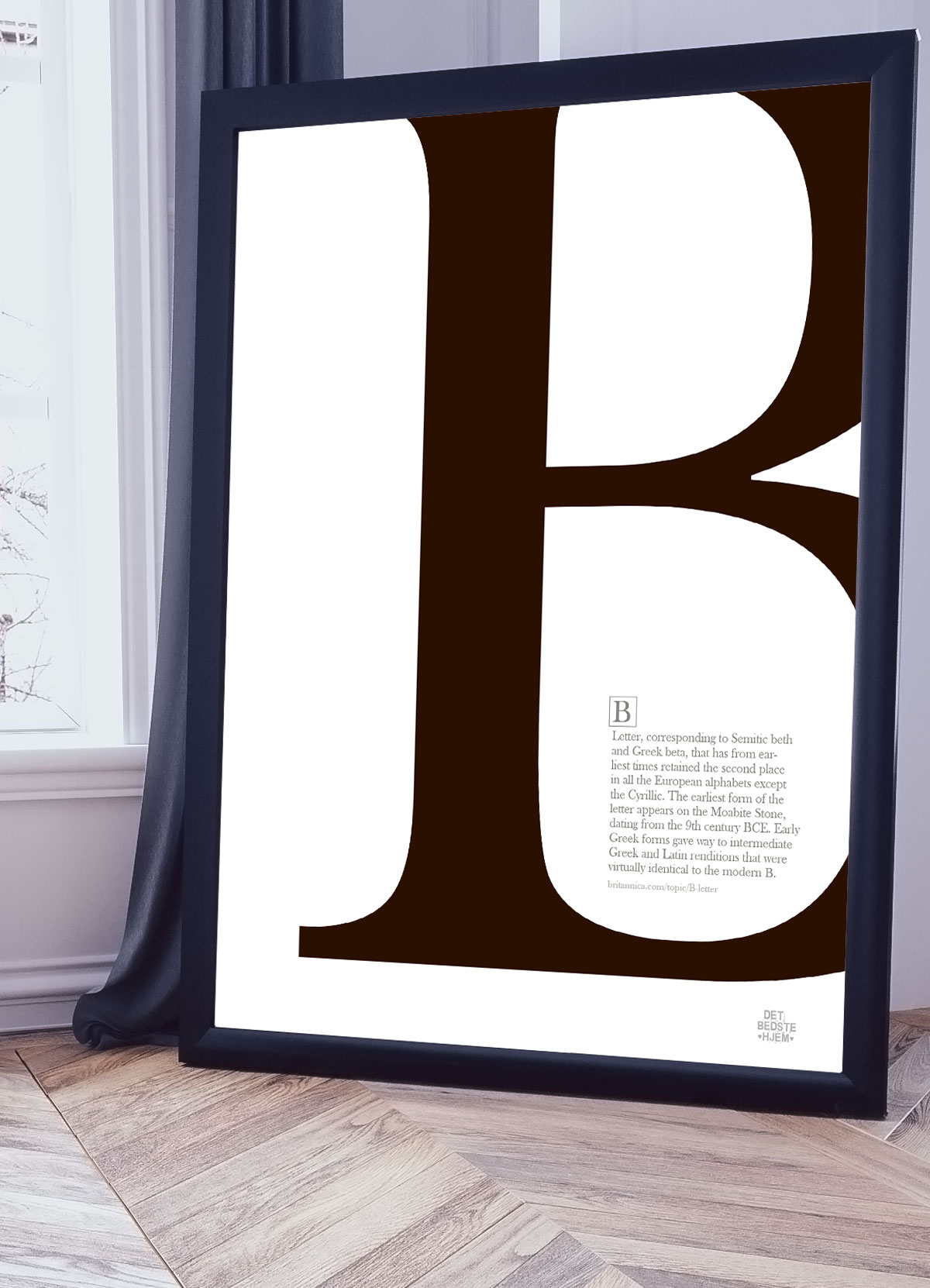 Grafisk B-plakat til hjemmet - Elegant design A4