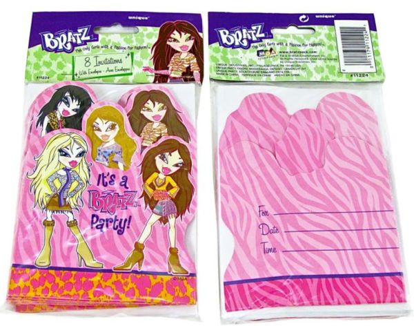 Bratz Fødselsdagsinvitationer med Kuverter - Festligt Tema!