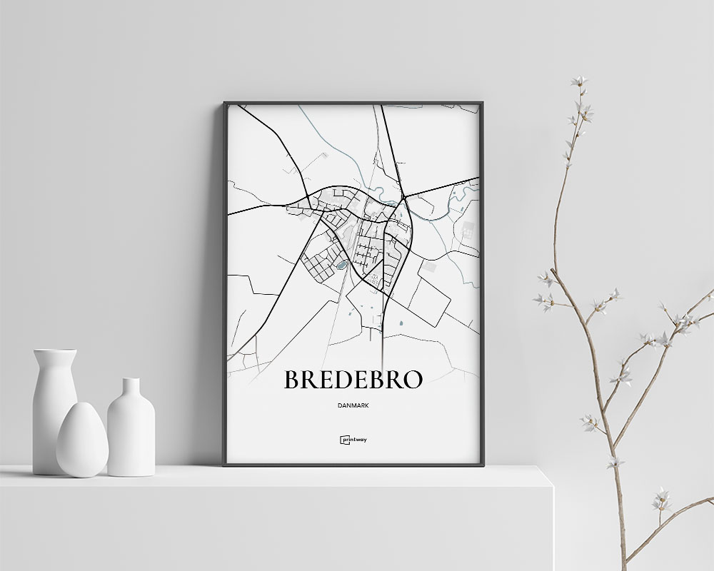 Bredebro Bykort Plakat i Minimalistisk Design