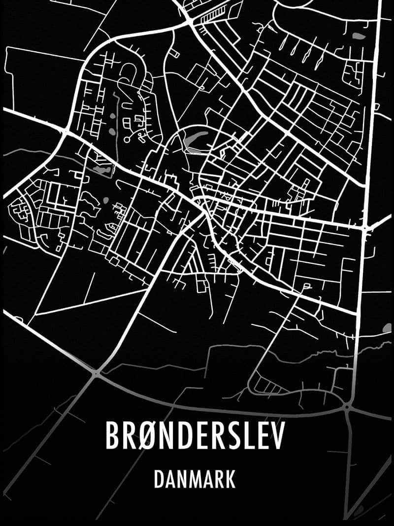 Brønderslev Plakat – Charmerende kort over byen Brønderslev