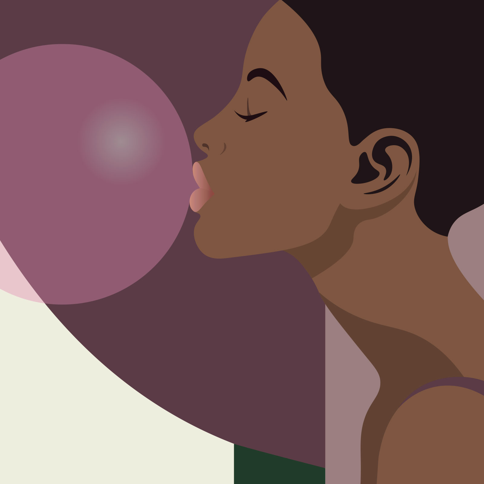 Farverig Bubble Gum Plakat af Rikke Axelsen til Hjemmet