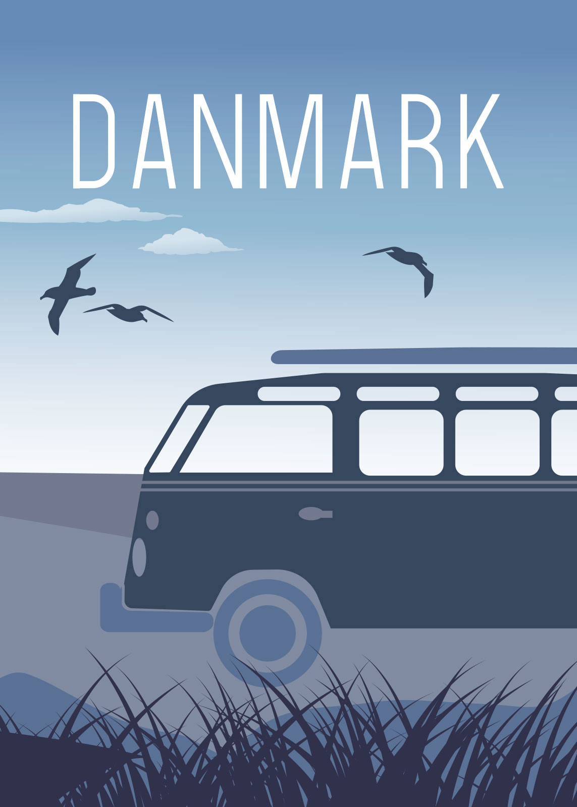 Bus Plakat Illustration af Rikke Axelsen - Illux Art Shop