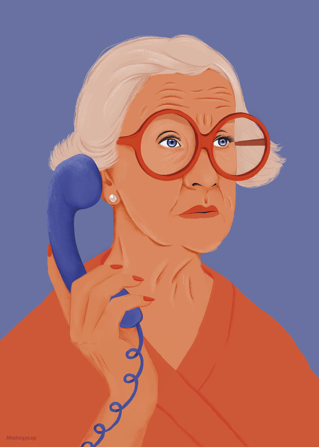 Kunstplakat: Call Girl Bl Orange af Maladroit til salg