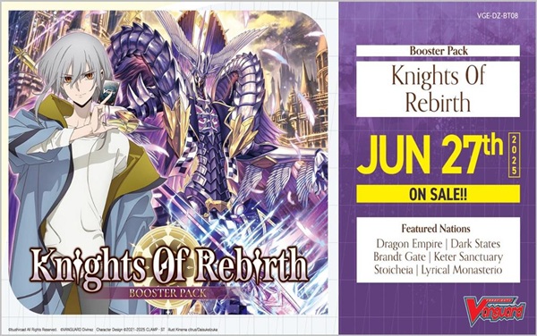 Cardfight  Vanguard Ccg   Divinez Set 08: Knights 0f Rebirth Booster Box  Display  16 Pakker Engelsk