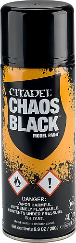 Citadel Primer Spray: Chaos Black - Underlag til modeller