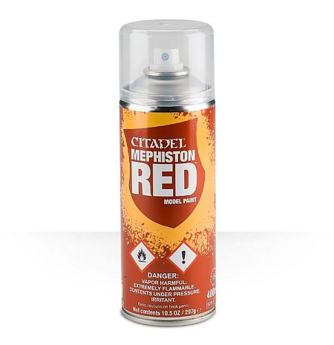 Citadel Primer Spray: Mephiston Red - Hurtig Grundfarve