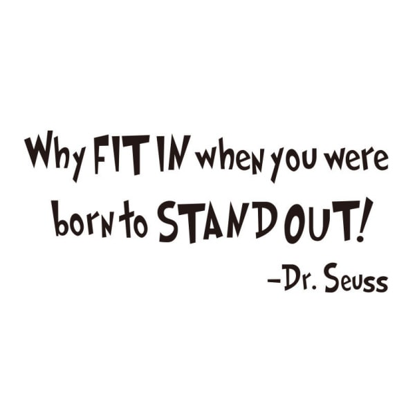 Inspirerende Dr. Seuss Vægklistermærke – Skil Dig Ud!