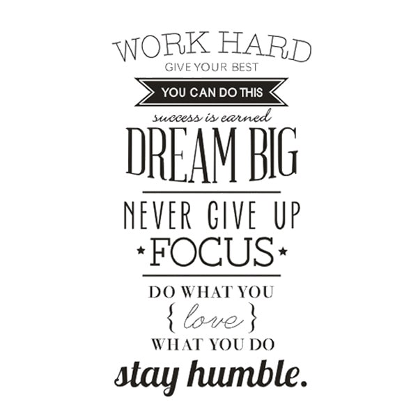 Inspirerende Vægklistermærke: Arbejd Hårdt, Drøm Stort!