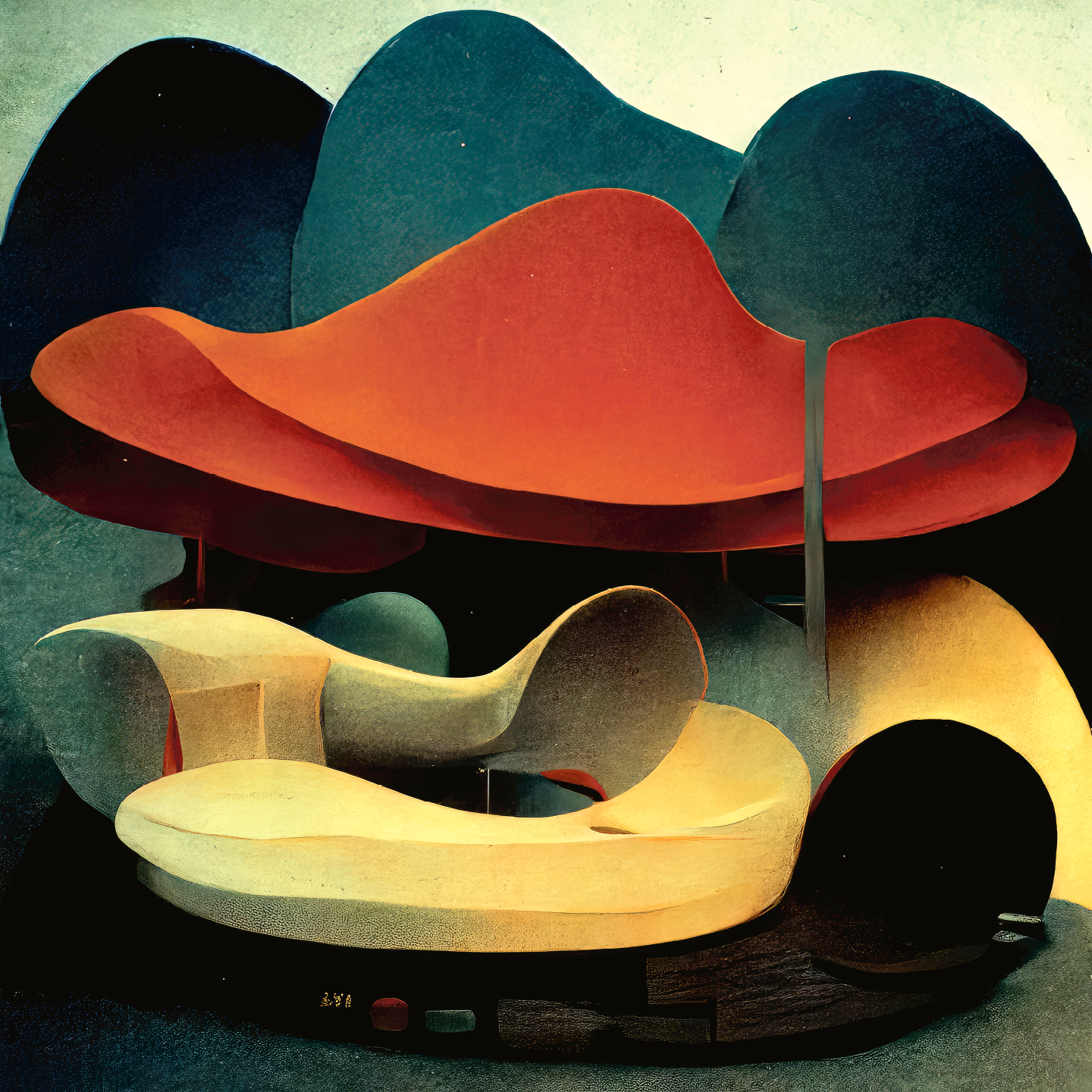 Cloud Lounge Plakat – Abstrakt Kunst til Dit Hjem