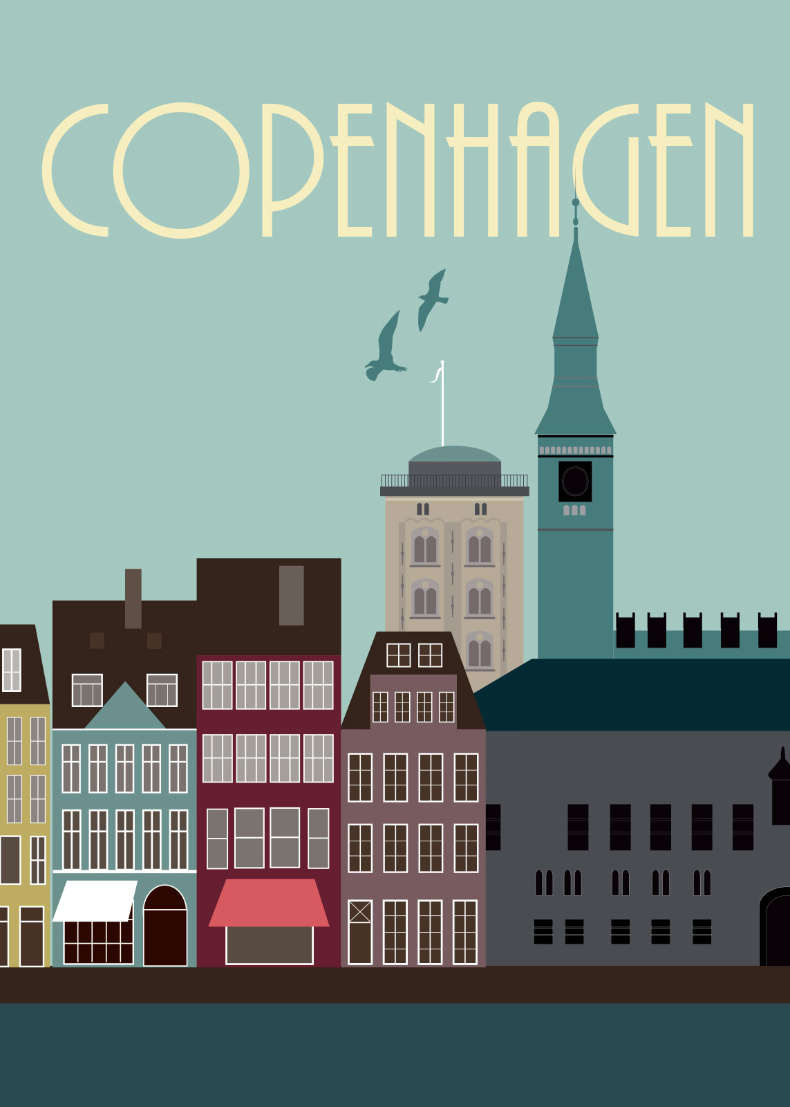 København Plakat - Unik Kunst til Dit Hjem fra Rikke Axelsen
