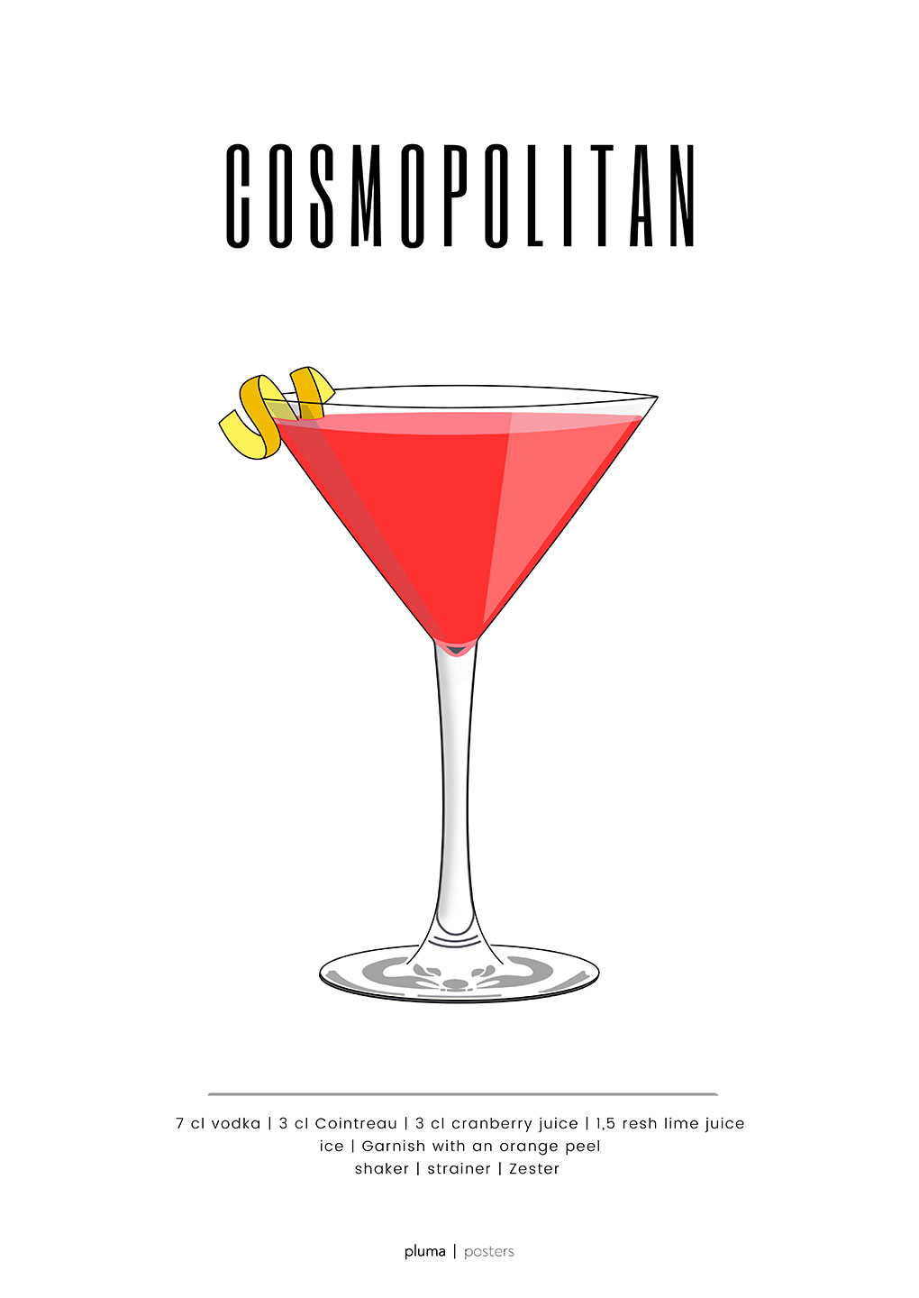 Cosmopolitan Pluma Plakat – Elegant Grafisk Kunst til Hjemmet