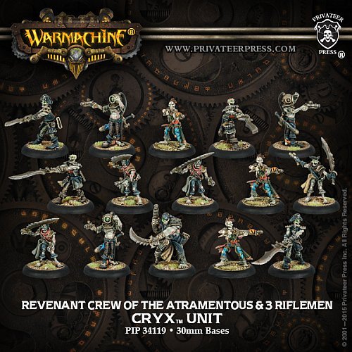 Cryx Ally: Revenant Crew   The Atramentous     Riflemen Unit  15  Pip-34119