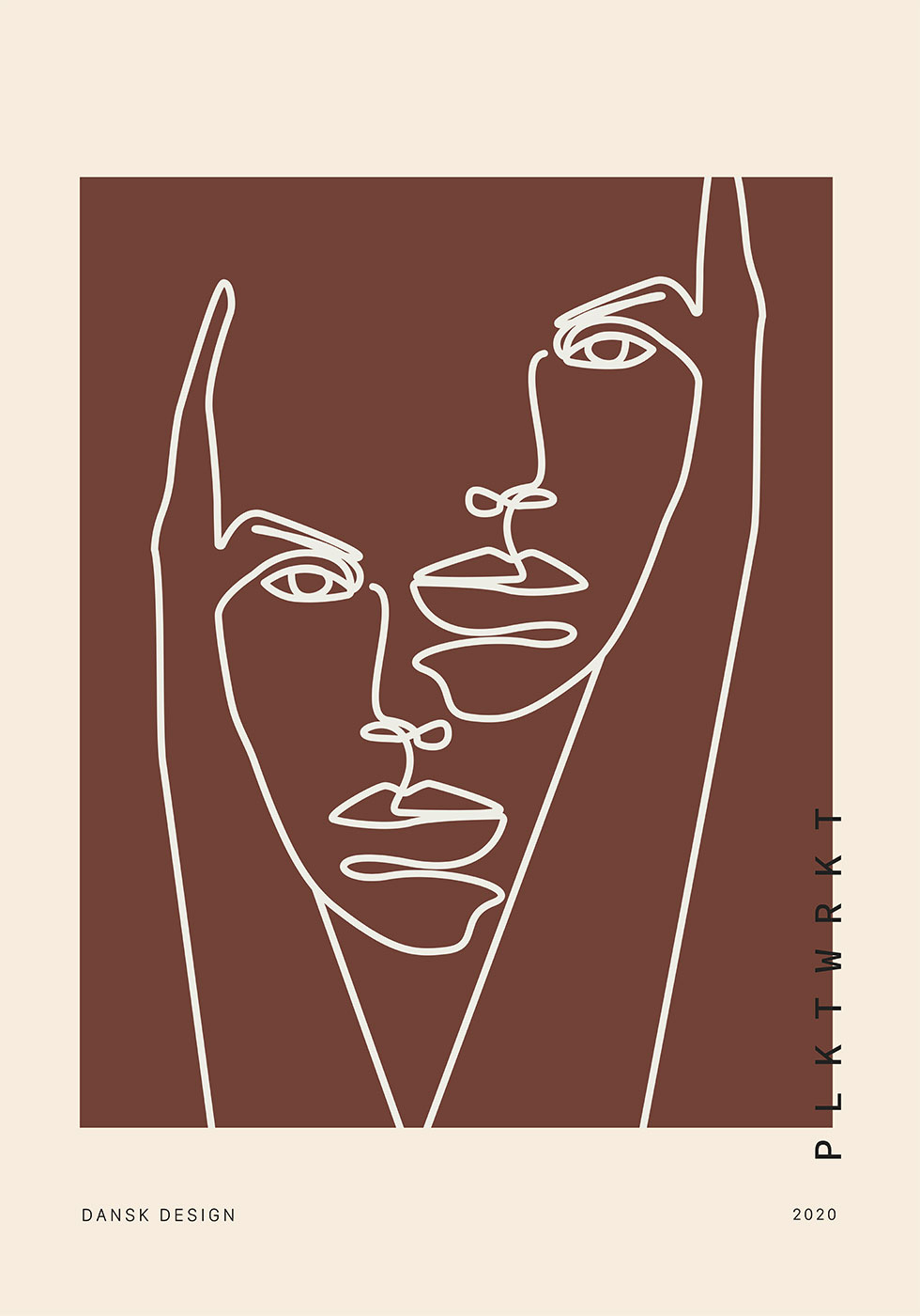 Curves Face Off Plakat – Abstrakt Kunst til Dit Hjem