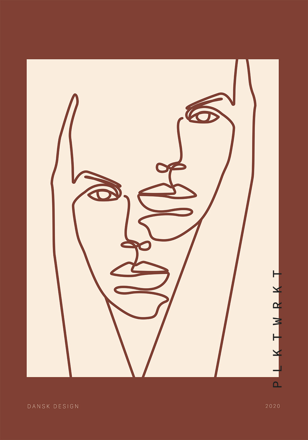 Moderne Kurver Ansigt Plakat – Grafisk Kunst til Hjemmet