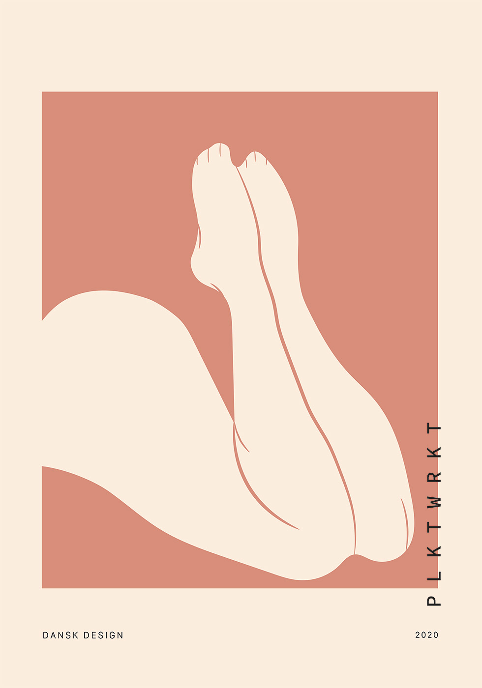 Kurver Rosa Plakat – Unik Kunst til Dit Hjem