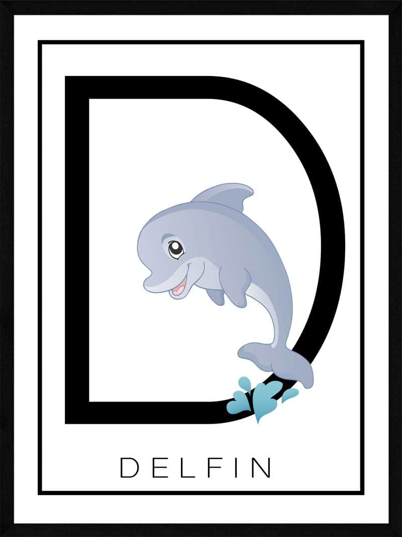 Sød D-børneplakat til læring og dekoration