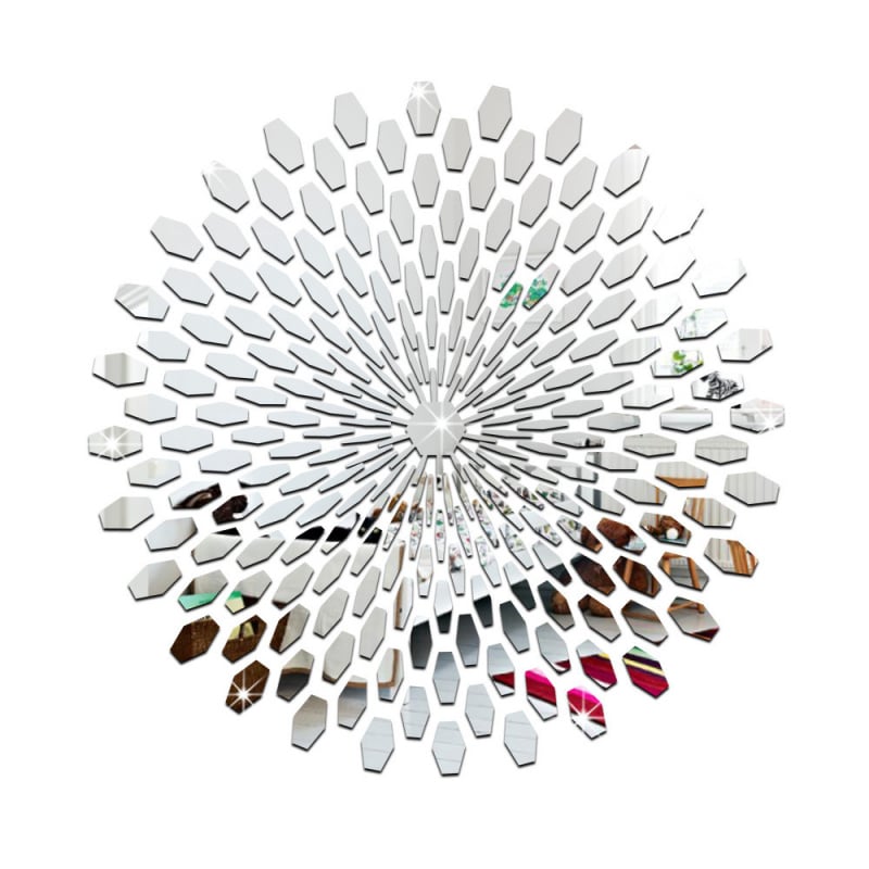 Elegant 3D Solformet Spejl Wallsticker til Vægdekoration