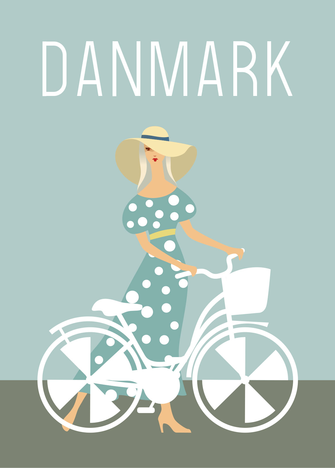 Damecykel Illustration af Rikke Axelsen – Fantastisk Tilbud!