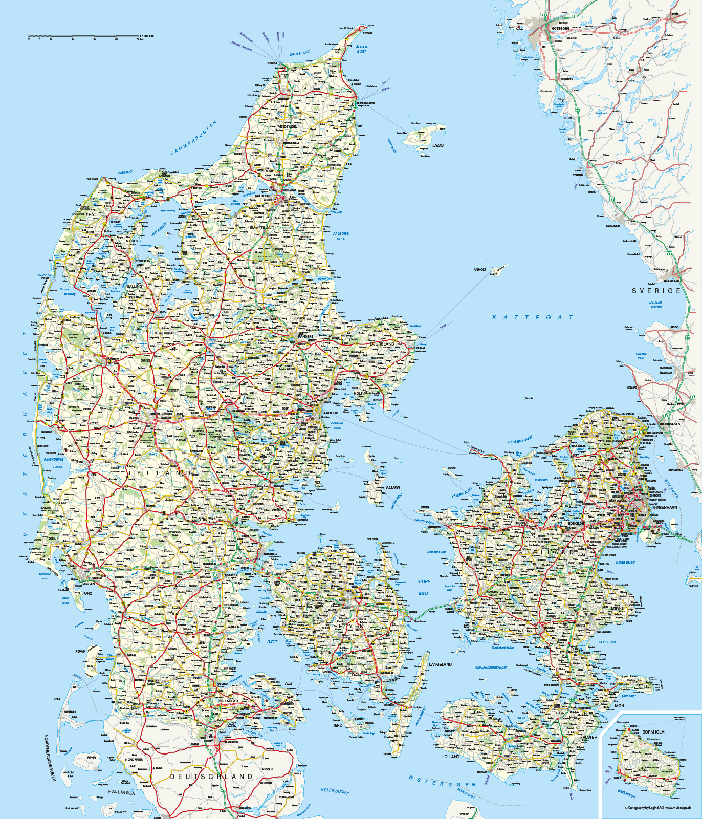 Danmark Kort fra Illux – Unik Kunst til Dit Hjem