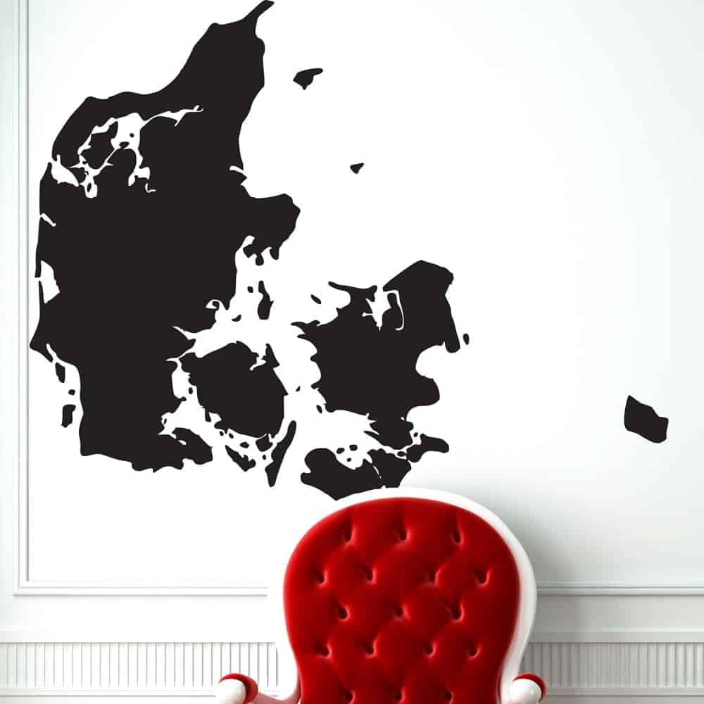 Danmarkskort Wallsticker