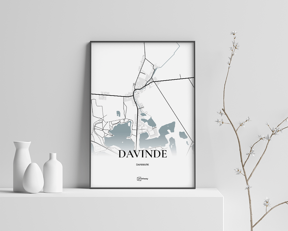 Davinde Bykort Plakat - Minimalistisk Design 50x70 cm