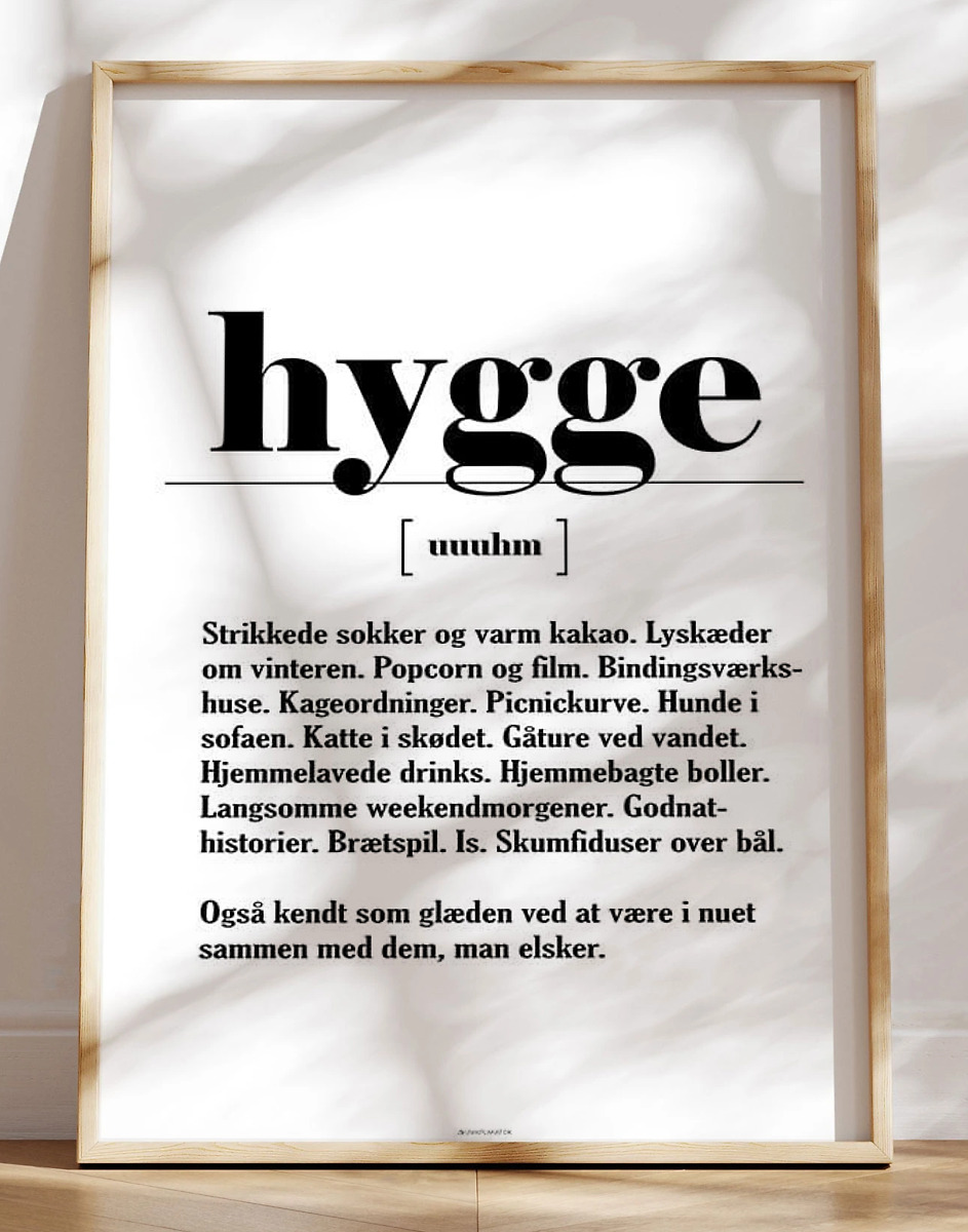 Definitionsplakat Med Sjov Definition   Hygge