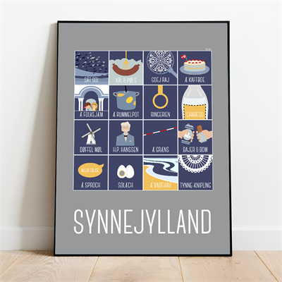 Synnejylland - Grå Plakat til Unik Indretning!