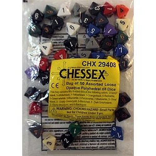 Dice Chessex Opaque Bag   50 Dice Assorted Polyhedral D8   -sidet  Tilf 195 166 Ldige