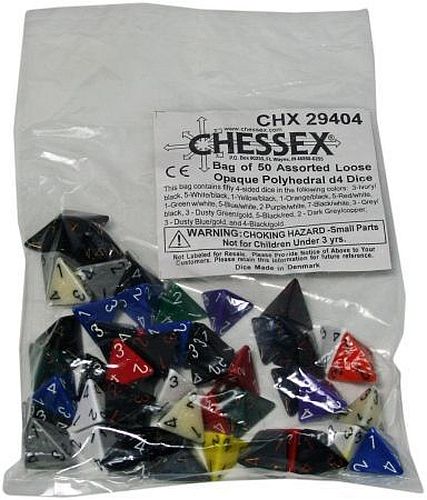 Dice Chessex Opaque Bag   50 Dice Assorted Polyhedral D4   -sidet  Tilf 195 166 Ldige