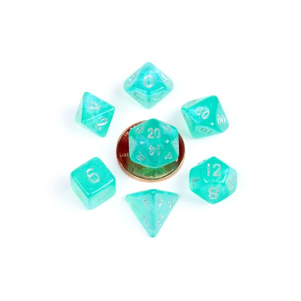 Dice Terninges 195 166     Terninger Fanroll: Stardust Turquoise Mini Dice Set