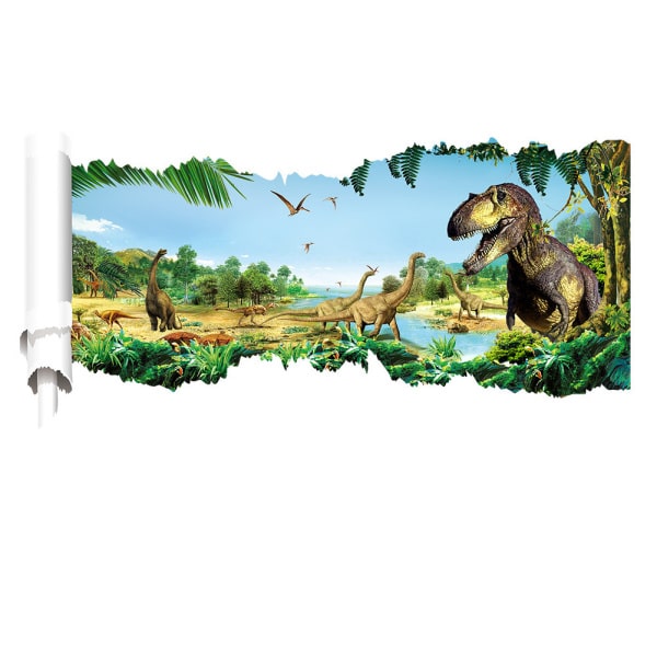 Dinosaur Vægklistermærke med Revnet Hul – Fantastisk Dekor!