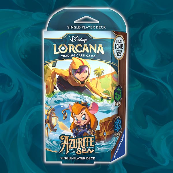 Disney Lorcana Tcg: Set   Azurite Sea Starter Deck: Emerald Sapphire  Gogo   Gadget