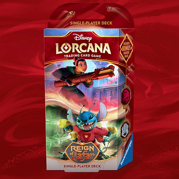 Disney Lorcana Tcg: Set   Reign   Jafar Single-player Starter Deck: Ruby Steel  Mulan   Stitch