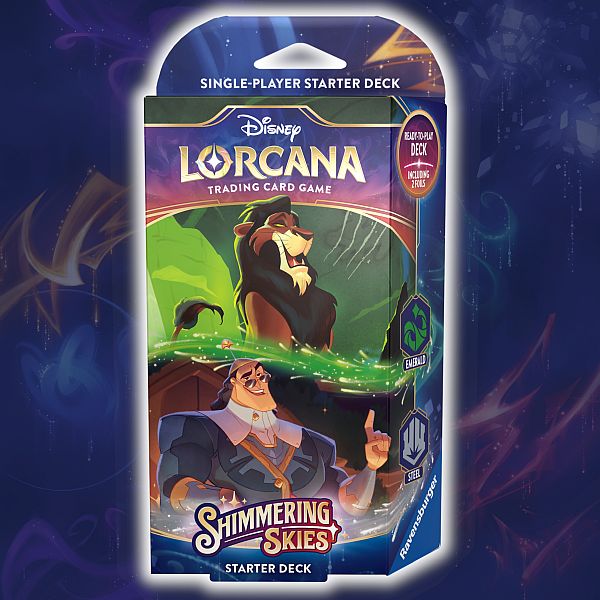 Disney Lorcana Tcg: Set   Shimmering Skies Starter Deck: Emerald Steel  Scar   Kronk
