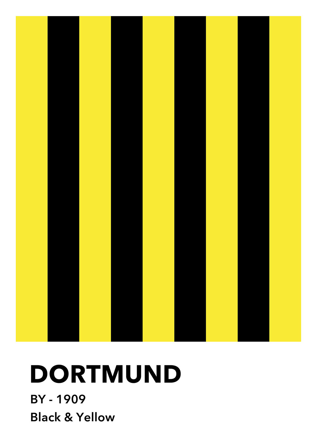 Dortmund Plakat – Sort og Gul Kunst til Ægte Fans