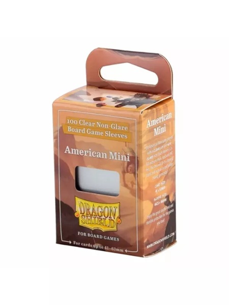 Dragon Shield Deck Protectors Clear Non-glare Board Game Sleeves: American Mini 100 Lommer Dragonshield Sleeves -60201