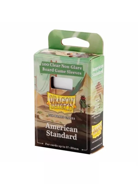 Dragon Shield Deck Protectors Clear Non-glare Board Game Sleeves: American Standard 100 Lommer Dragonshield Sleeves -60203