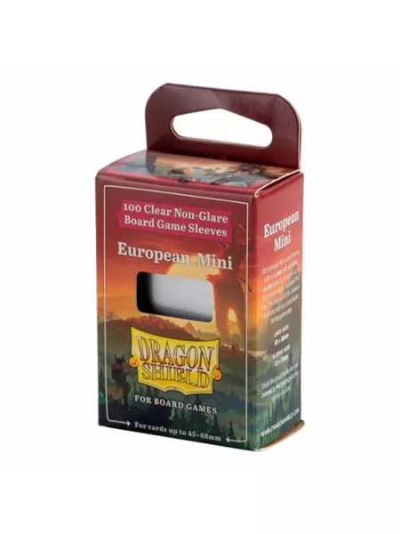 Dragon Shield Deck Protectors Clear Non-glare Board Game Sleeves: European Mini 100 Lommer Dragonshield Sleeves -60202
