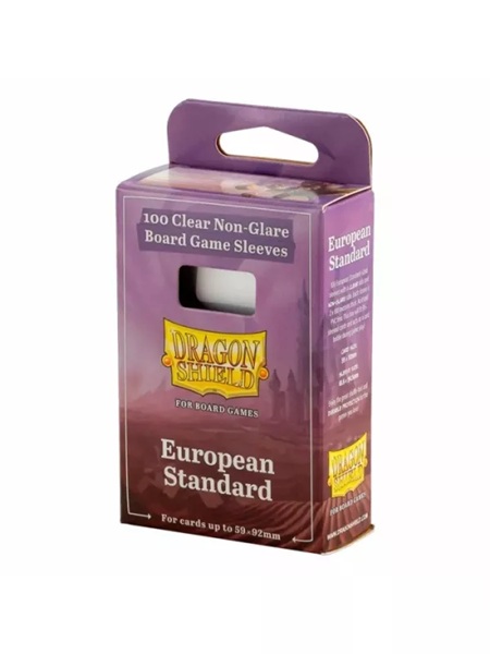 Dragon Shield Deck Protectors Clear Non-glare Board Game Sleeves: European Standard 100 Lommer Dragonshield Sleeves -60204